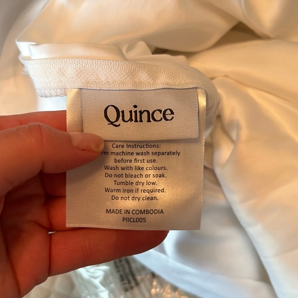 Quince Giza Cotton Sateen Duvet Cover White Full Queen